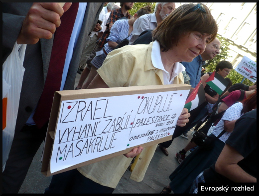 Demonstrace proti bombardování pásma Gazy, Praha, 24.7.2014