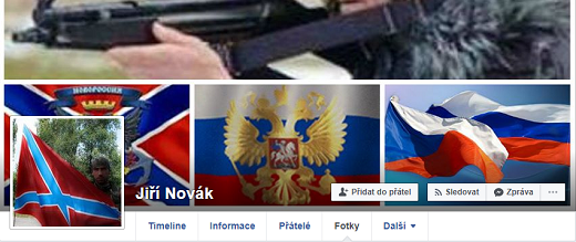 Profil Jiřího Nováka se věnuje online zpravodajství z okupovaných částí Krymu