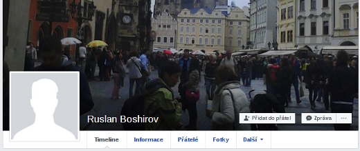 Facebookový profil Ruslana Boširova, který je v zahraničních médiích spojován s možným profilem Ruslana Boširova.